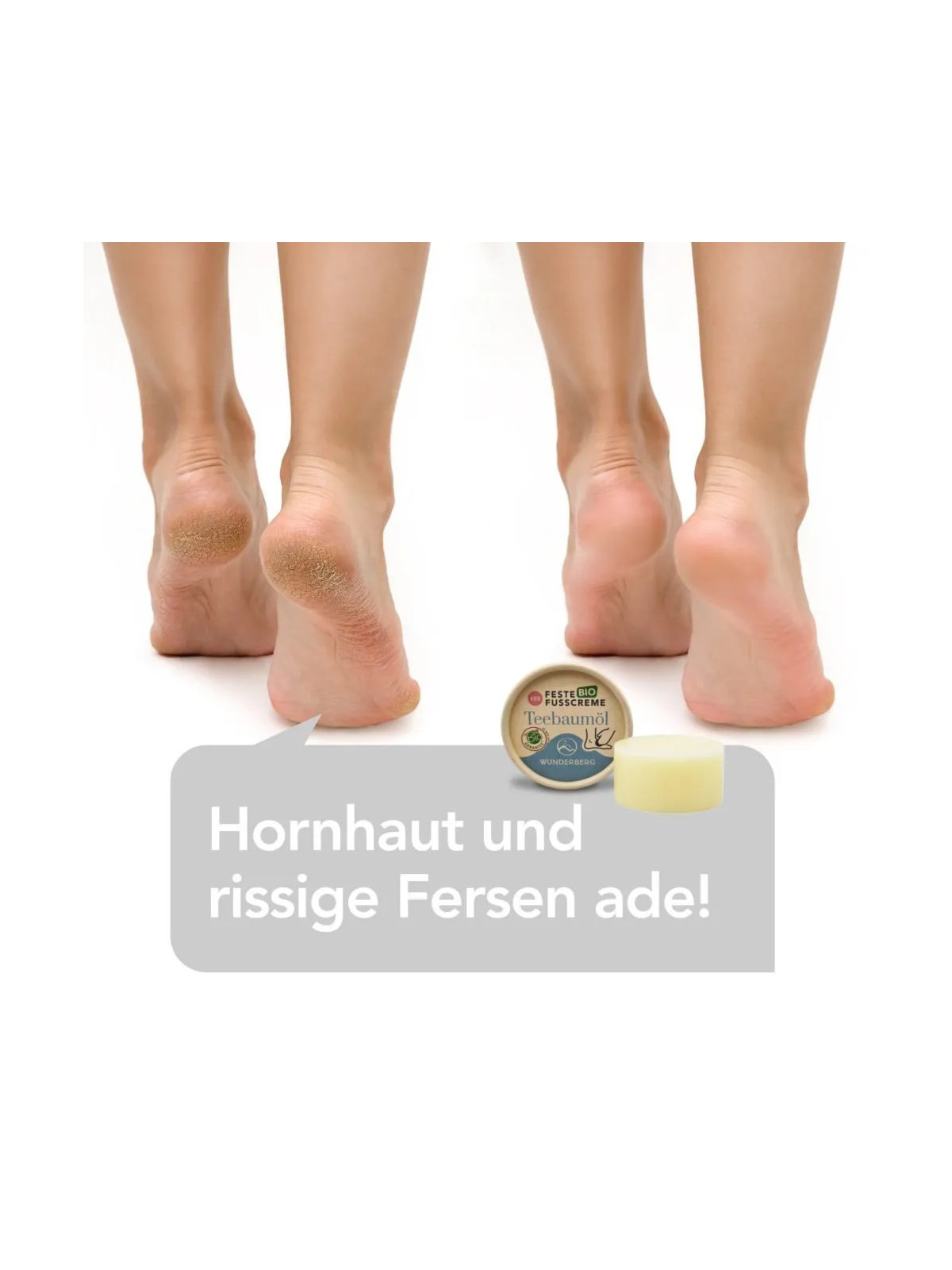 Feste Fußcreme mit Teebaumöl | Bio & Erfrischend
