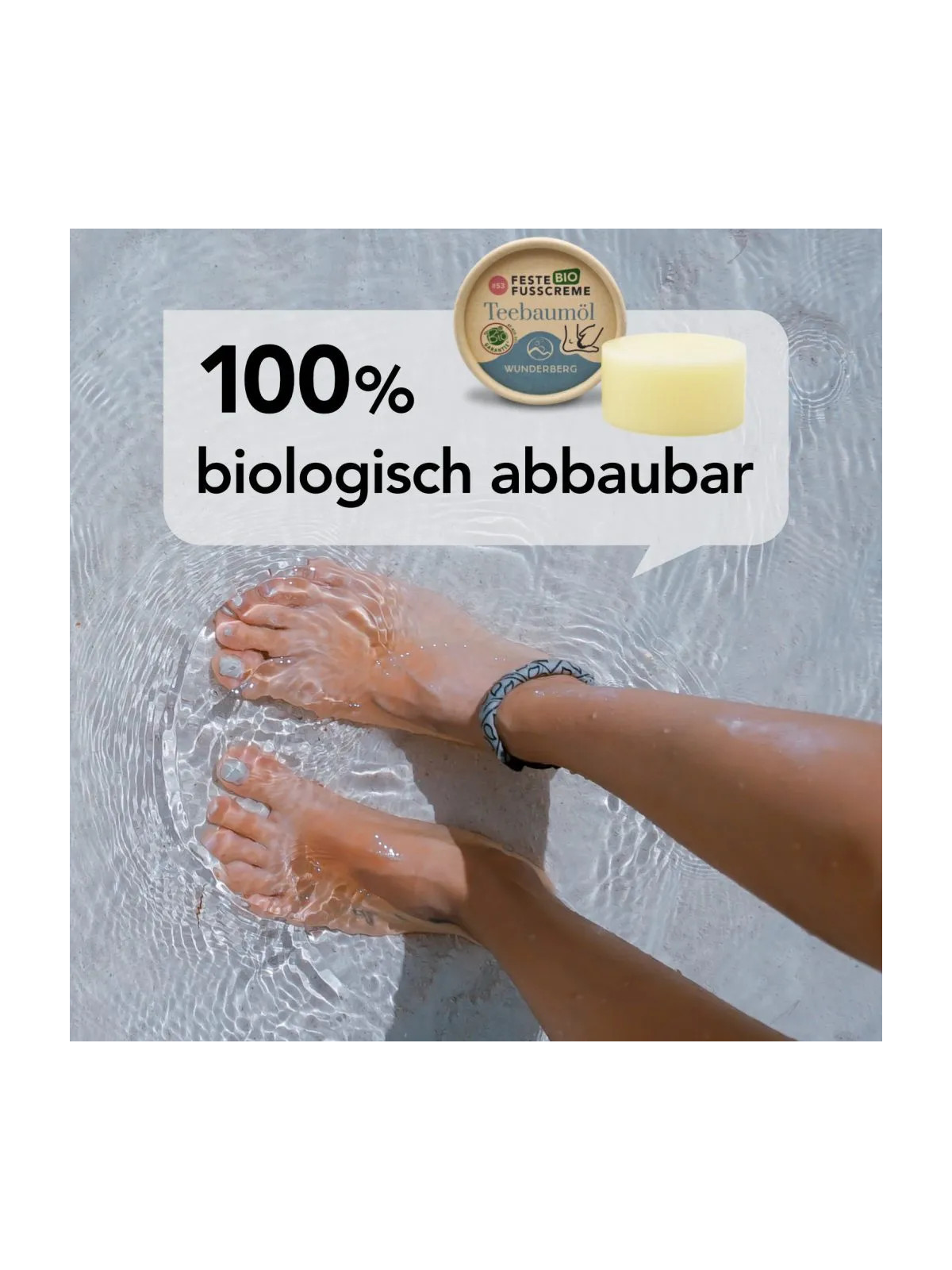 Feste Fußcreme mit Teebaumöl | Bio & Erfrischend